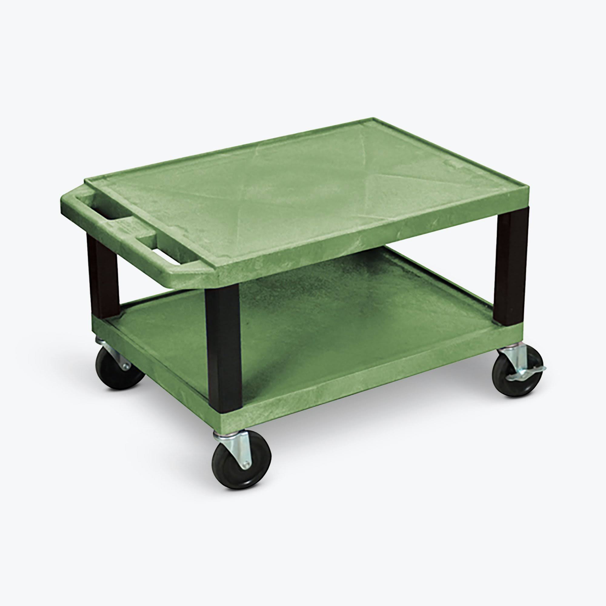 Luxor Tuffy AV Cart 2 Shelves Black Legs: Green, 16x22 H WT16GE-B BKNROV